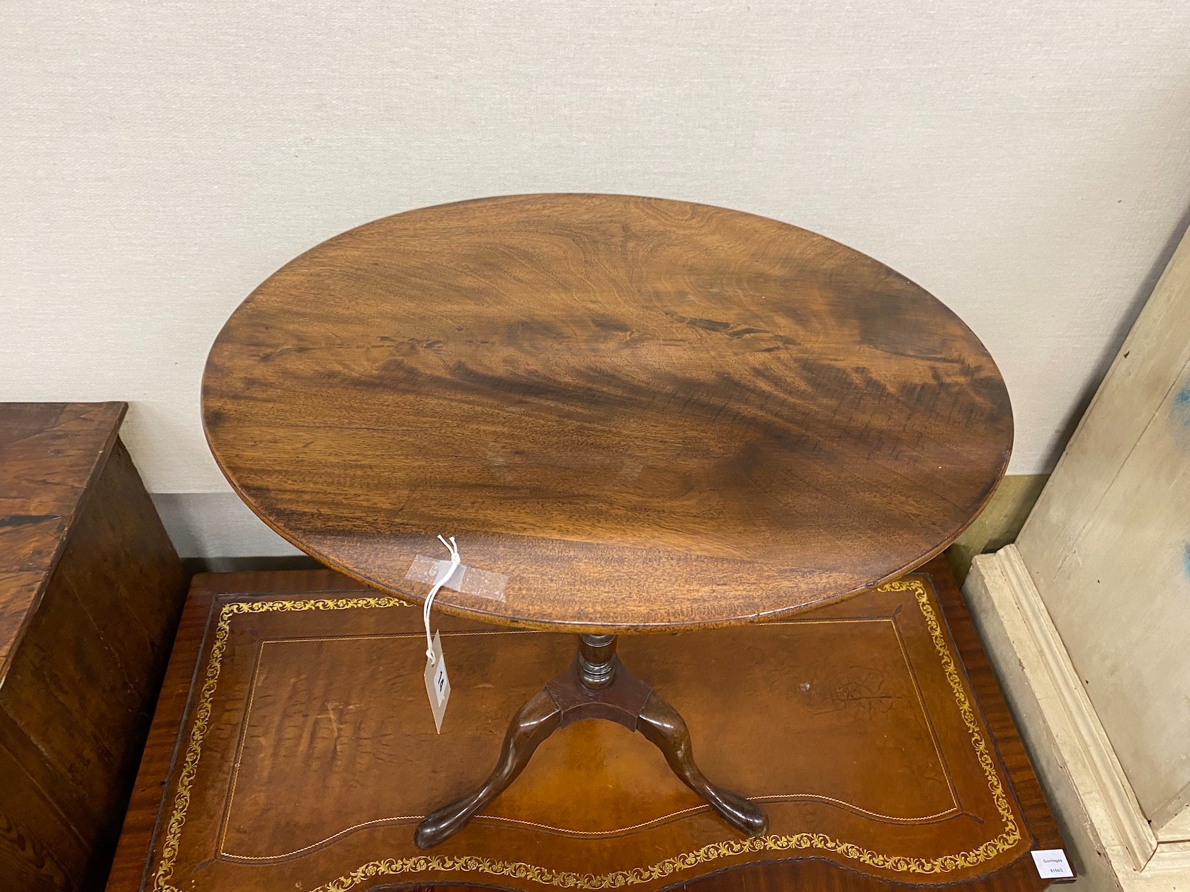 A George III and later bird cage tripod wine table, width 63cm, depth 50cm, height 66cm